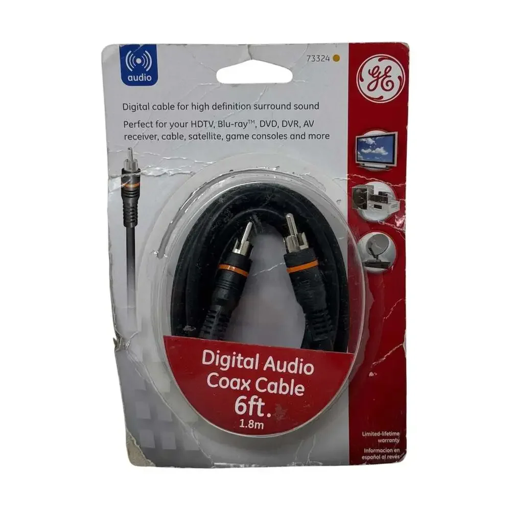 NEW GE 73324 Digital Audio Coaxial Cable 6-foot New Old Stock